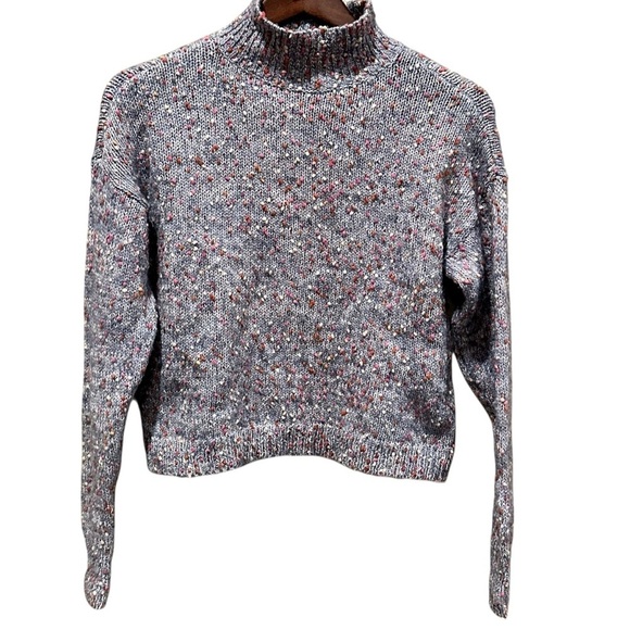 LC Lauren Conrad Sweaters - LC Lauren Conrad Women's Blue Knit Mock Neck Long Sleeve Pullover Sweater XS